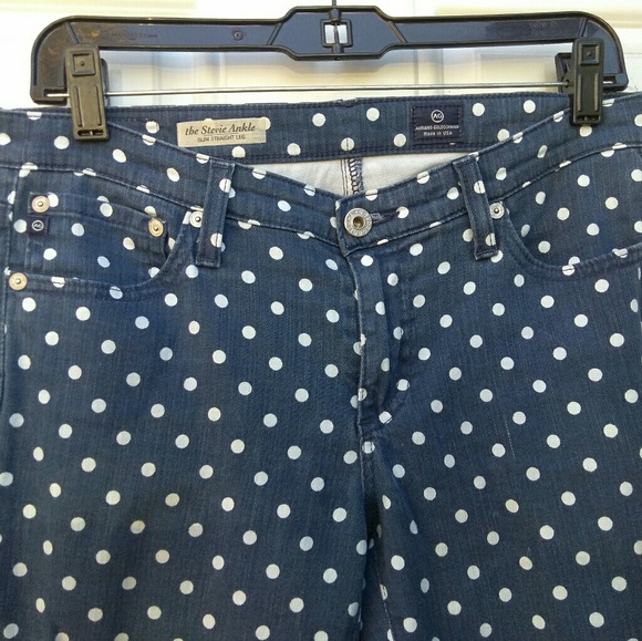 AG Stevie Ankle Slim Straight Polka Dot Jeans - Picture 4 of 7